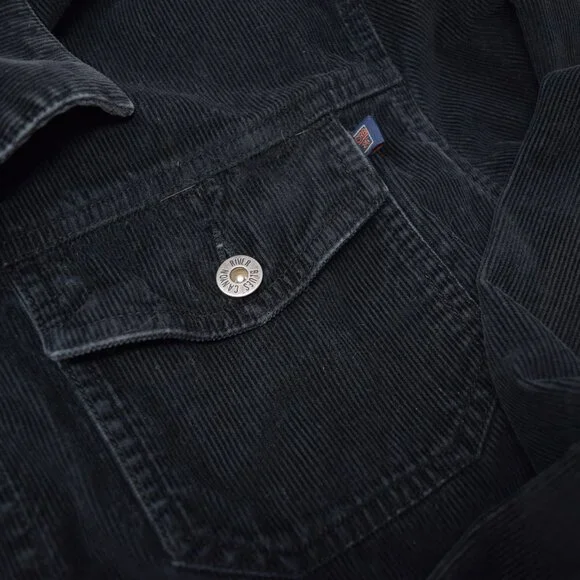 Canyon River Blues Corduroy Jacket Men Large Button Up Black Casual Cozy Outdoor - Picture 6 of 12
